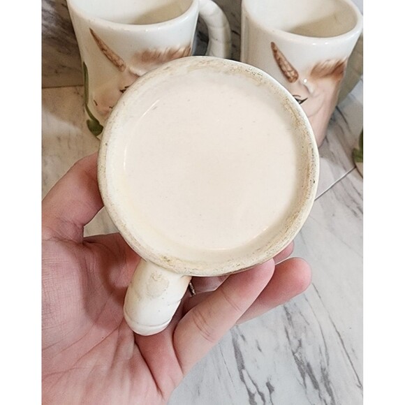 Vintage Hand-Painted Unicorn Mugs Set of 4 3D Horn Handles 70s/80s Fantasy Art - Picture 4 of 16